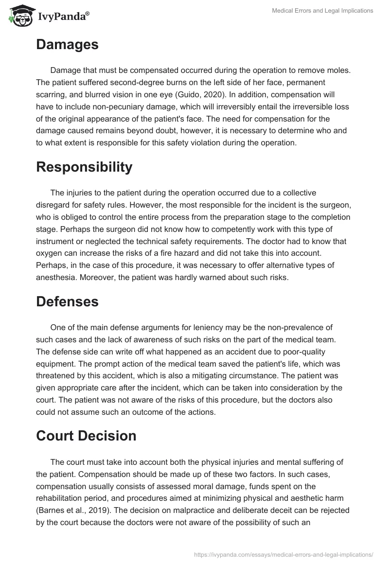 Medical Errors and Legal Implications. Page 4