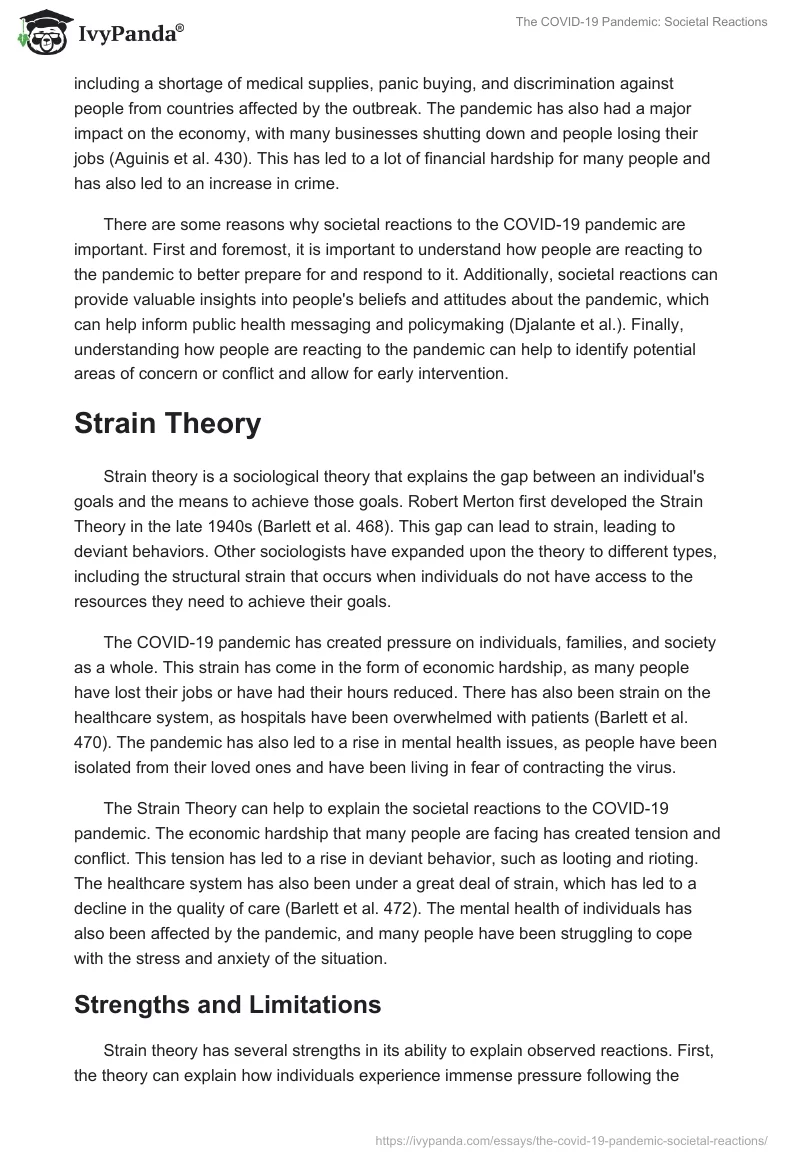 The COVID-19 Pandemic: Societal Reactions. Page 2