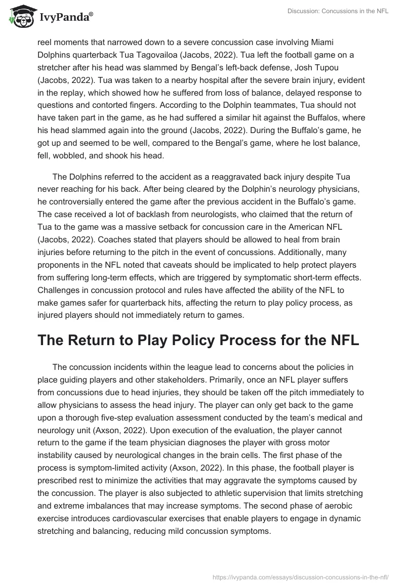 Discussion: Concussions in the NFL. Page 2