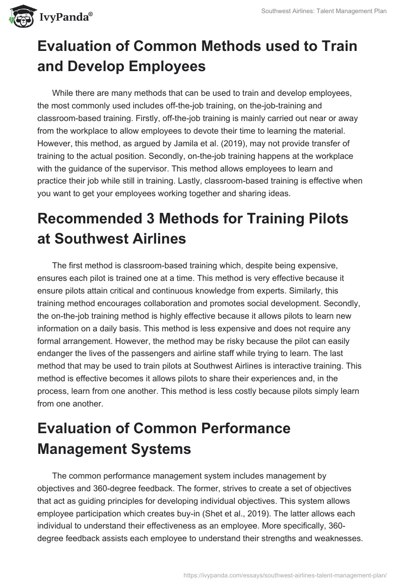 Southwest Airlines: Talent Management Plan. Page 3