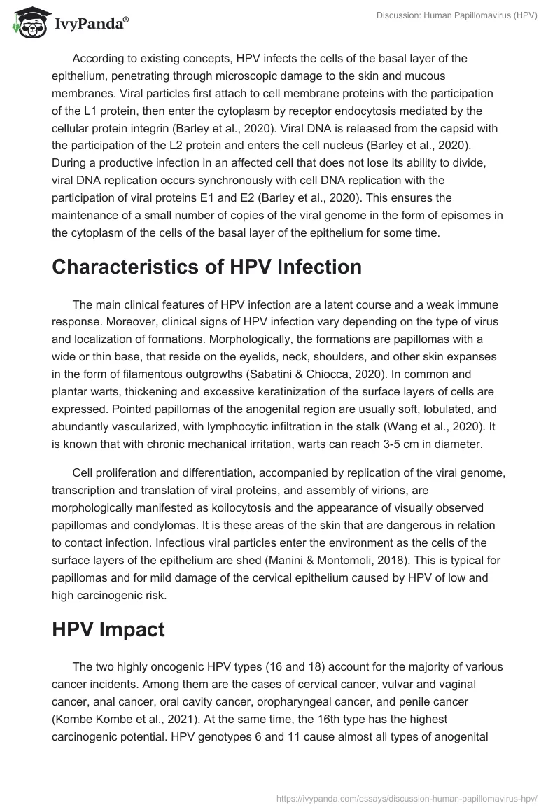 Discussion: Human Papillomavirus (HPV). Page 2