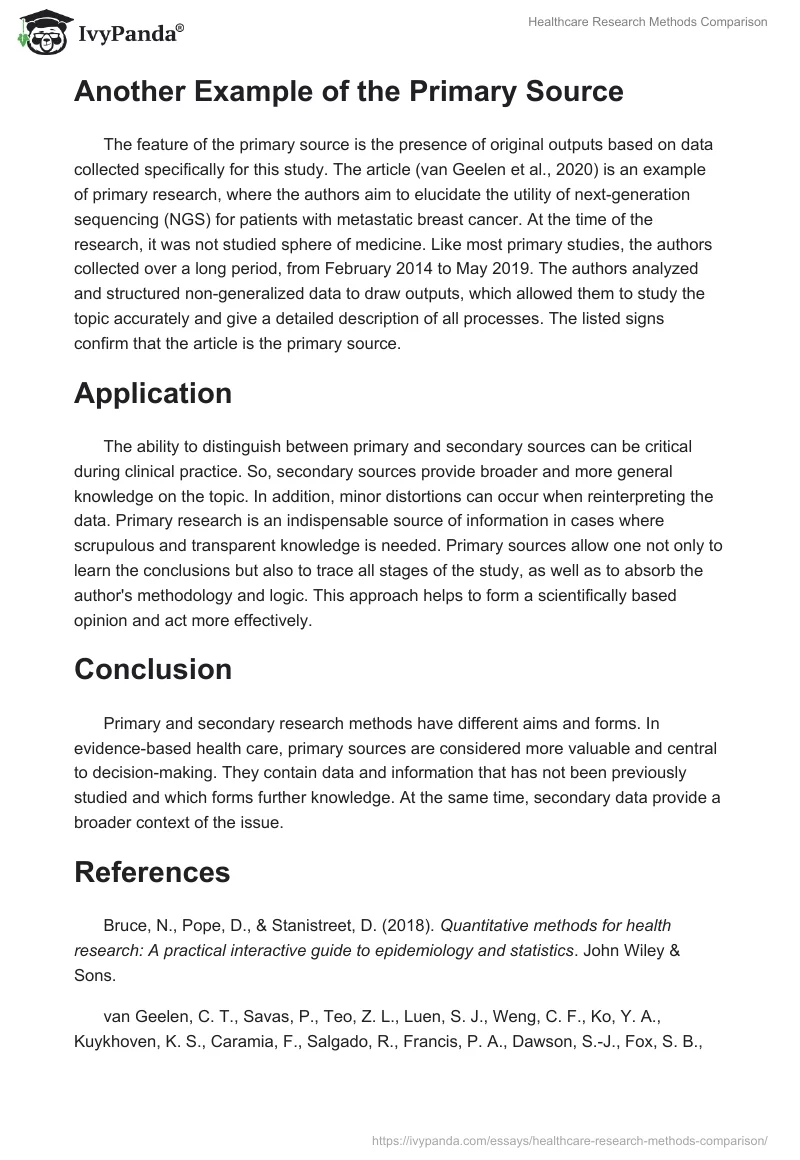 Healthcare Research Methods Comparison. Page 3