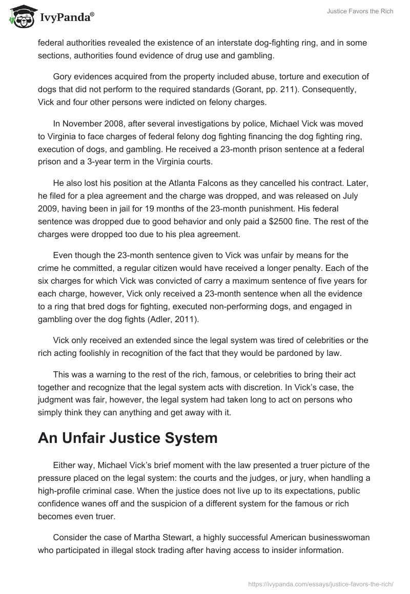 Justice Favors the Rich. Page 2