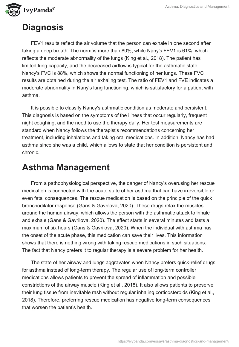 Asthma: Diagnostics and Management. Page 2