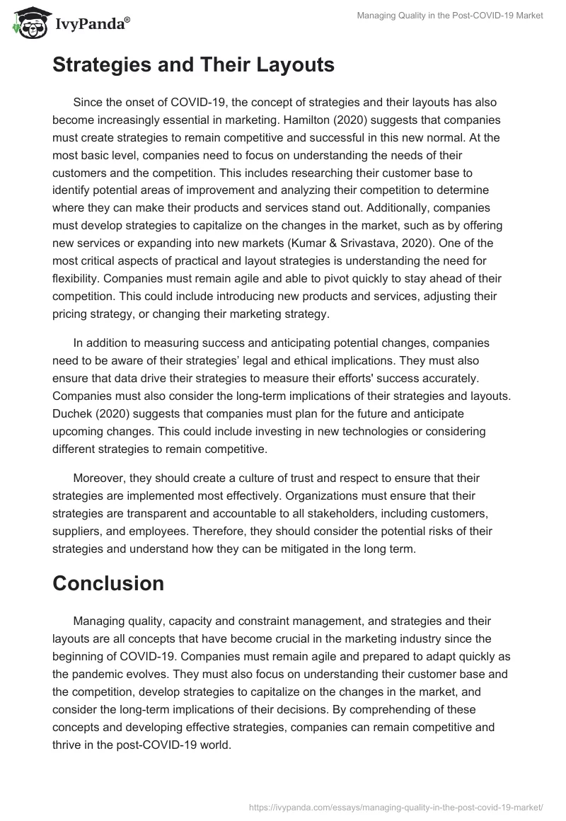 Managing Quality in the Post-COVID-19 Market. Page 3