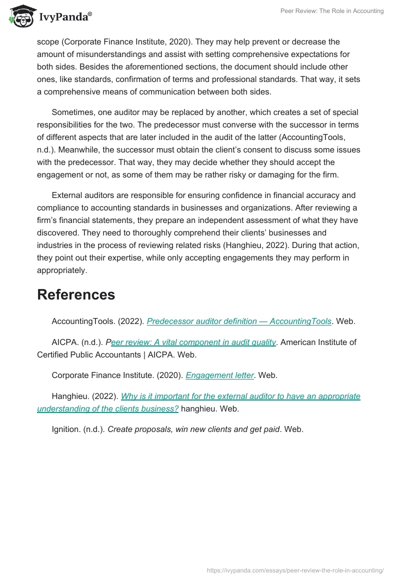 Peer Review: The Role in Accounting. Page 2