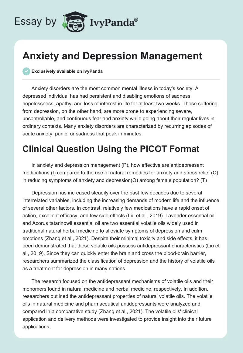 Anxiety and Depression Management. Page 1