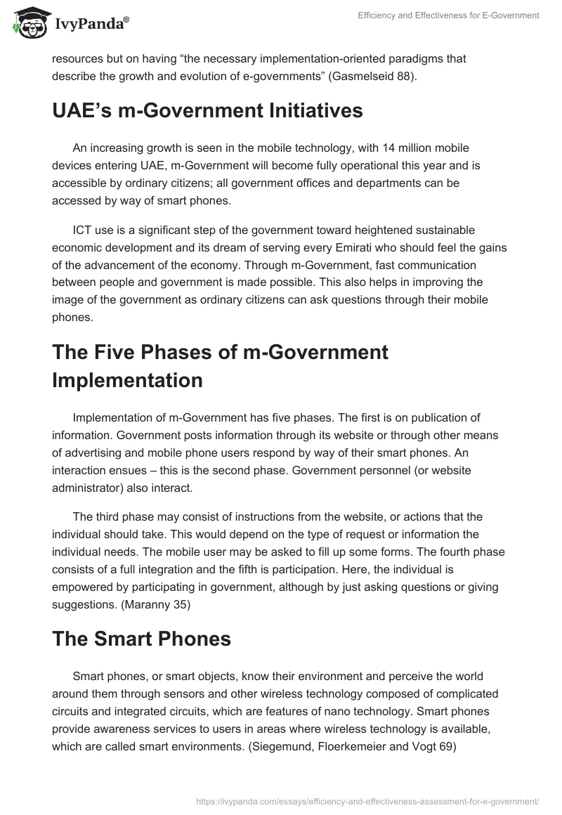 Efficiency and Effectiveness for E-Government. Page 3