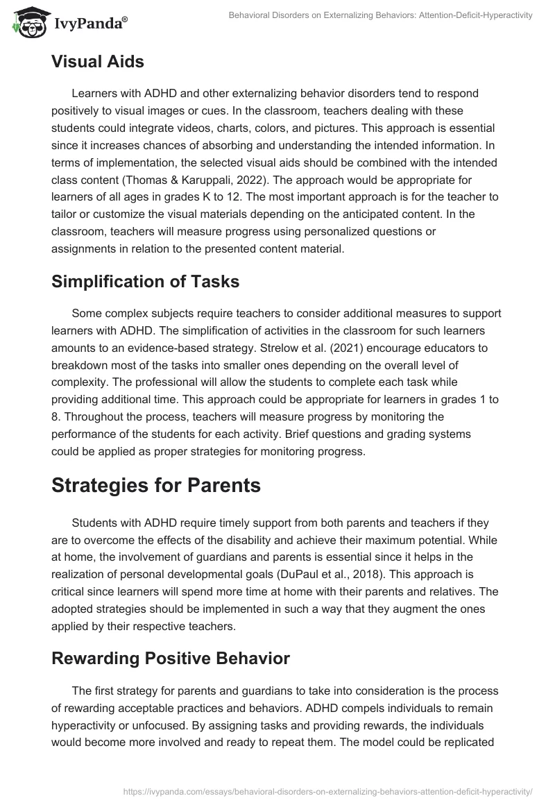 Behavioral Disorders on Externalizing Behaviors: Attention-Deficit-Hyperactivity. Page 3