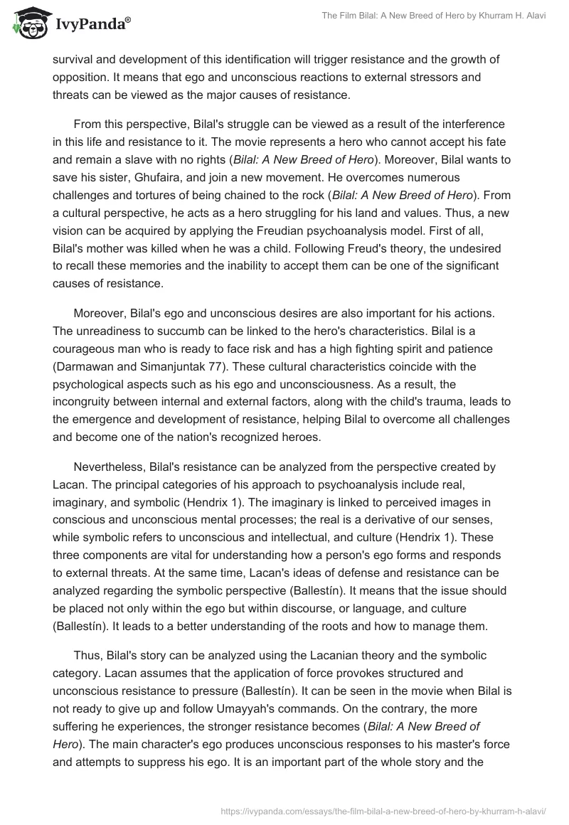 The Film "Bilal: A New Breed of Hero" by Khurram H. Alavi. Page 2