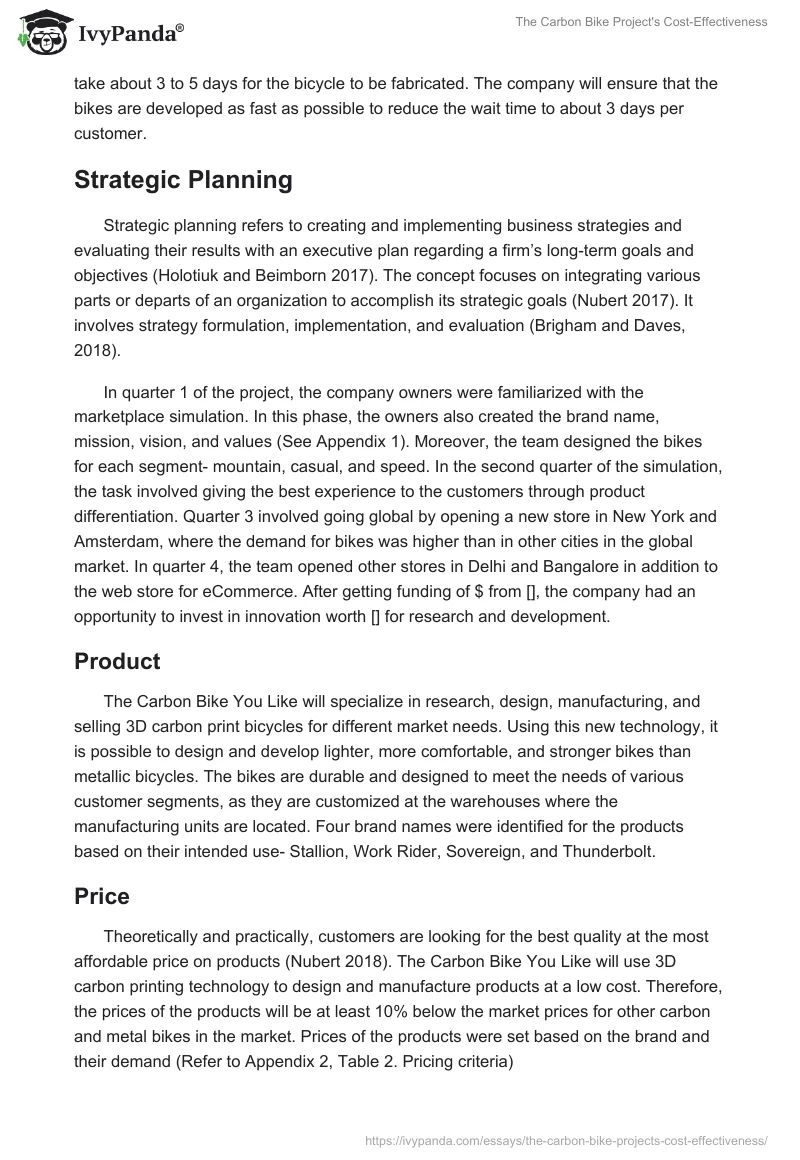 The Carbon Bike Project's Cost-Effectiveness. Page 2