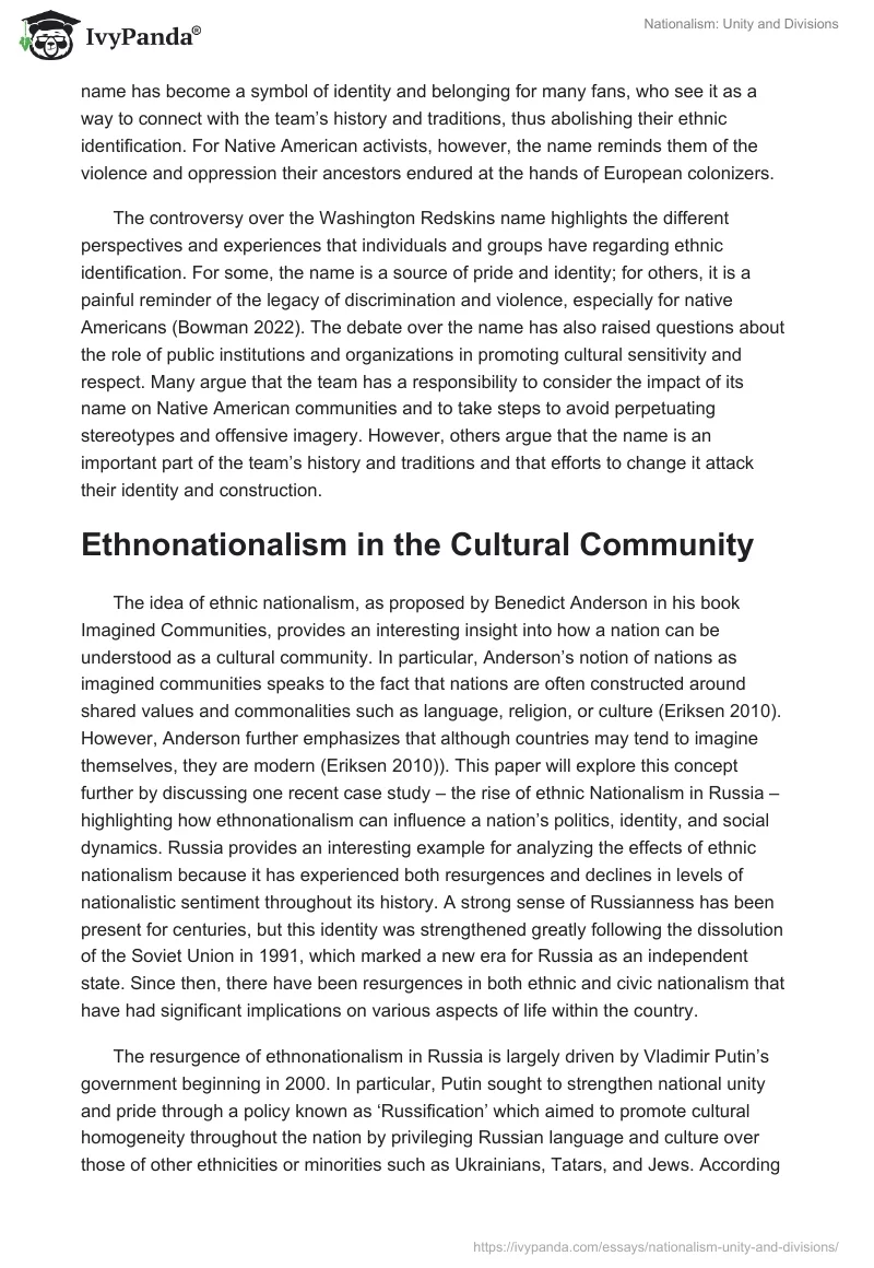 Nationalism: Unity and Divisions. Page 4