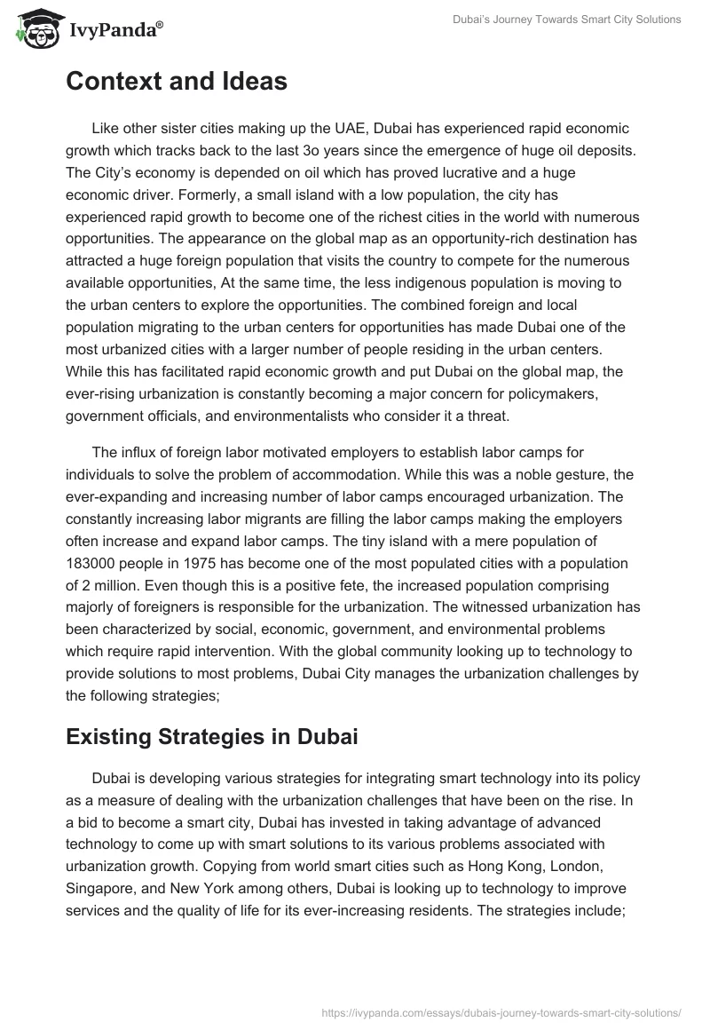 Dubai’s Journey Towards Smart City Solutions. Page 2