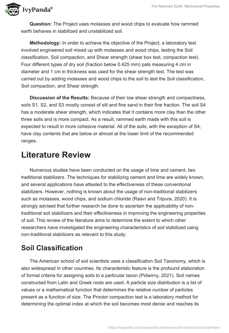 The Rammed Earth: Mechanical Properties. Page 2