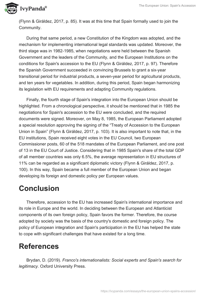 The European Union: Spain's Accession. Page 5