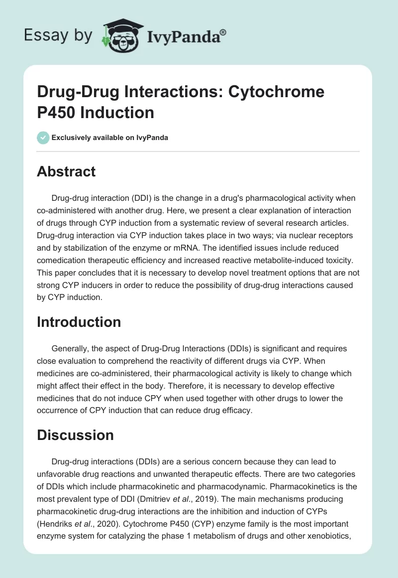 Drug-Drug Interactions: Cytochrome P450 Induction. Page 1