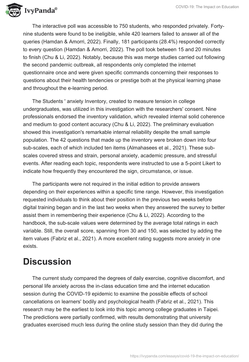 COVID-19: The Impact on Education. Page 3