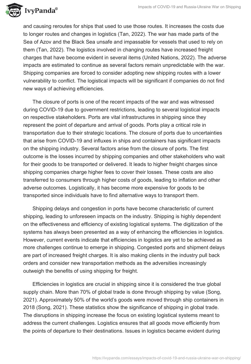 Impacts of COVID-19 and Russia-Ukraine War on Shipping. Page 2
