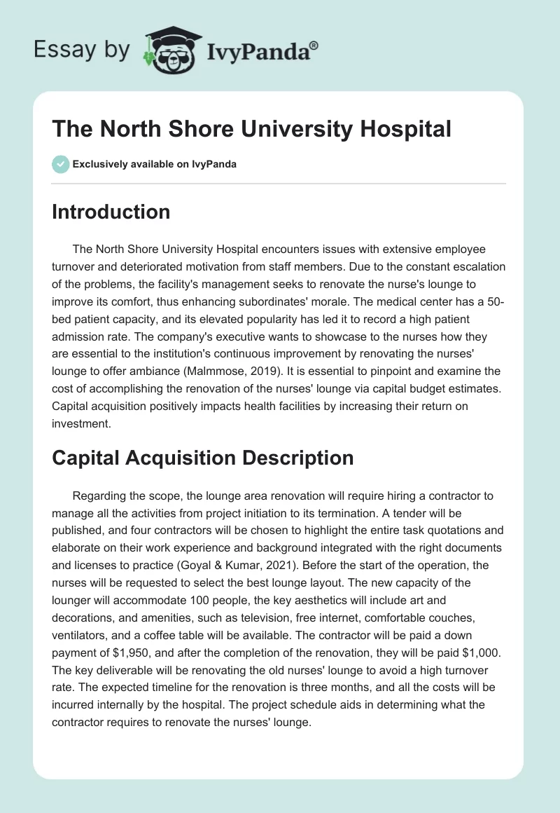 The North Shore University Hospital. Page 1