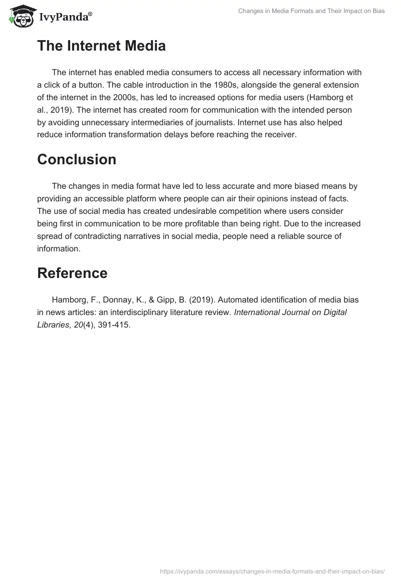 Changes in Media Formats and Their Impact on Bias. Page 2