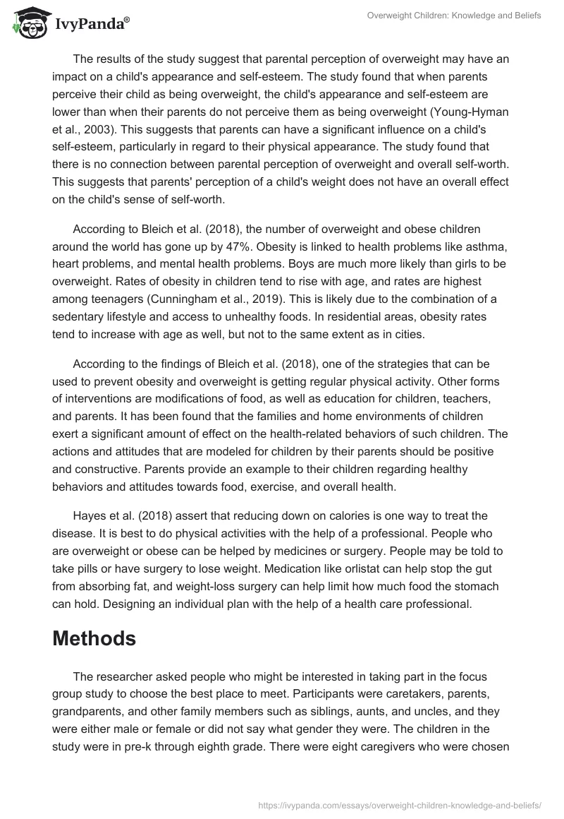 Overweight Children: Knowledge and Beliefs. Page 2
