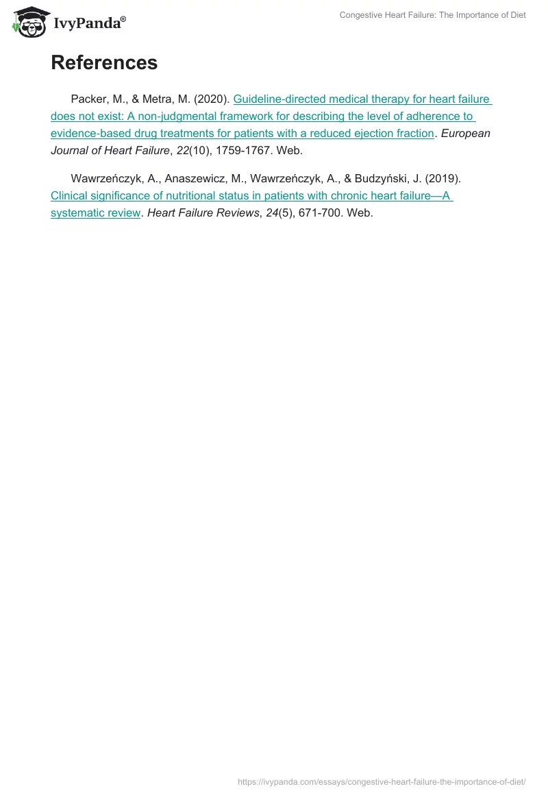 Congestive Heart Failure: The Importance of Diet. Page 2