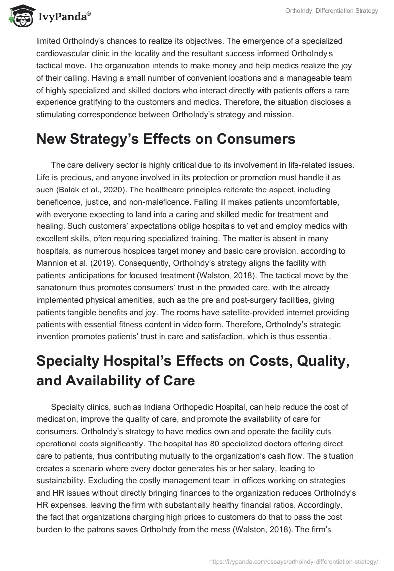 OrthoIndy: Differentiation Strategy. Page 3