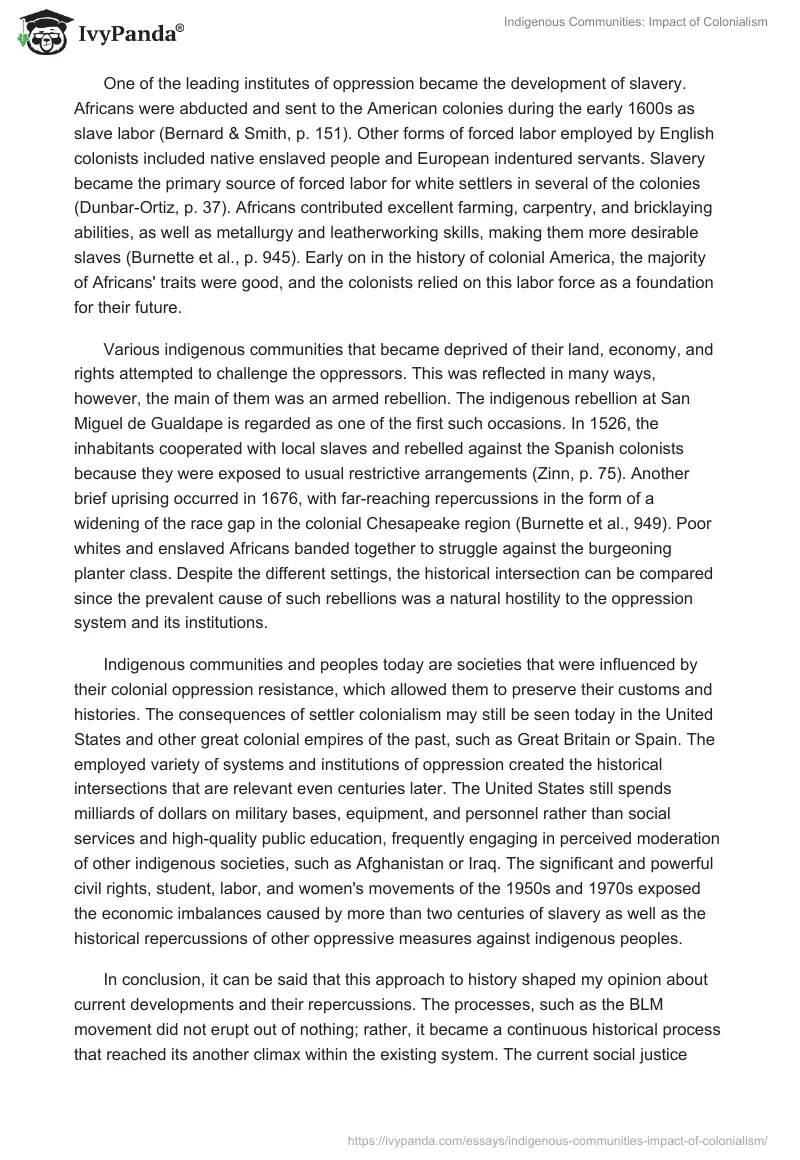 Indigenous Communities: Impact of Colonialism. Page 2