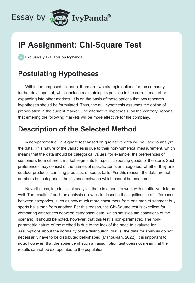 IP Assignment: Chi-Square Test. Page 1