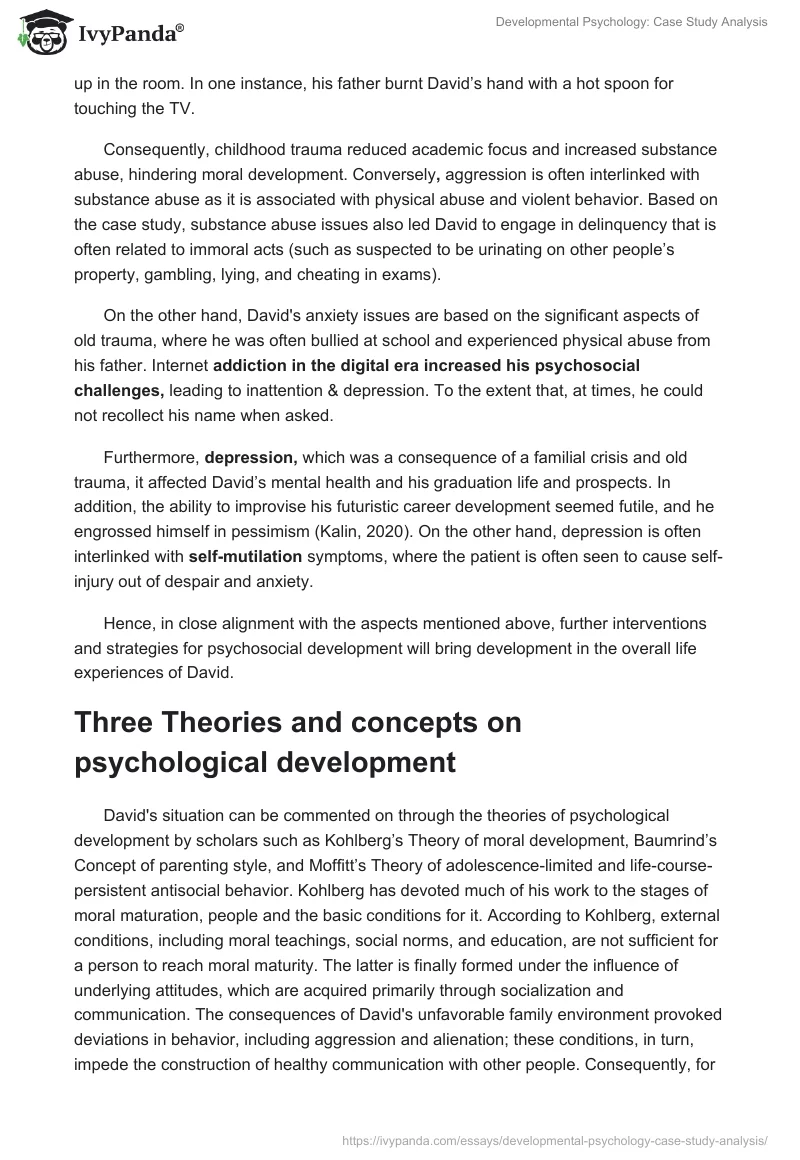 Developmental Psychology: Case Study Analysis. Page 2