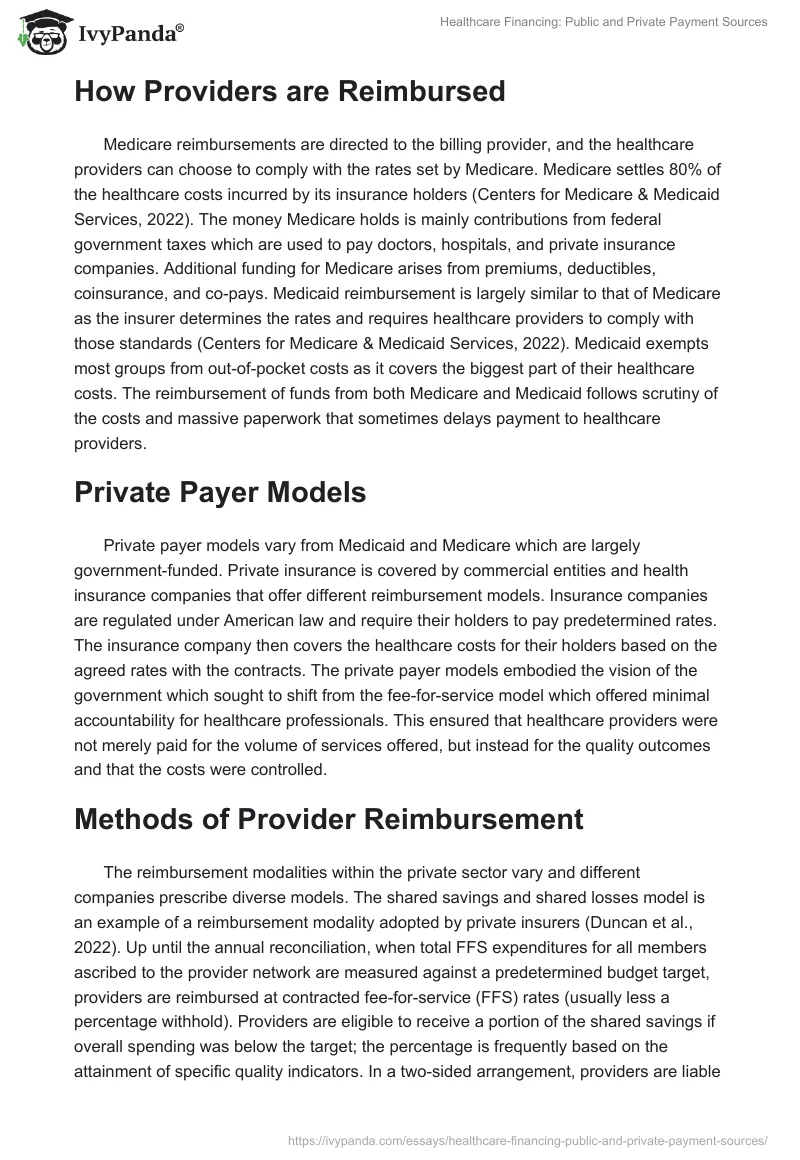 Healthcare Financing: Public and Private Payment Sources. Page 2