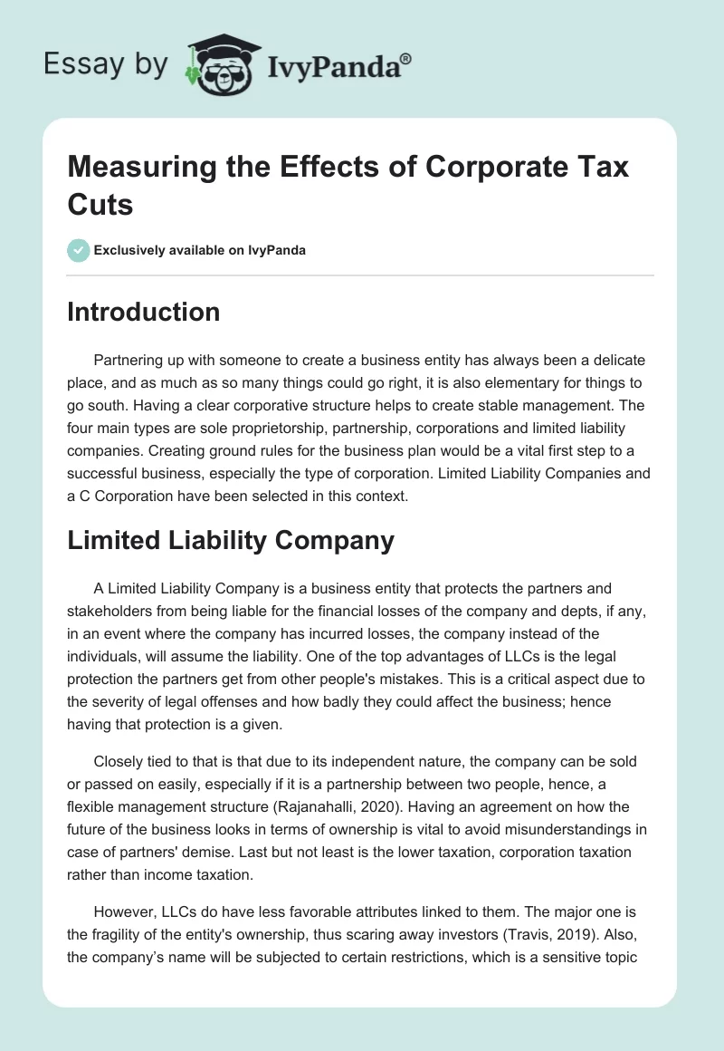 Measuring the Effects of Corporate Tax Cuts. Page 1