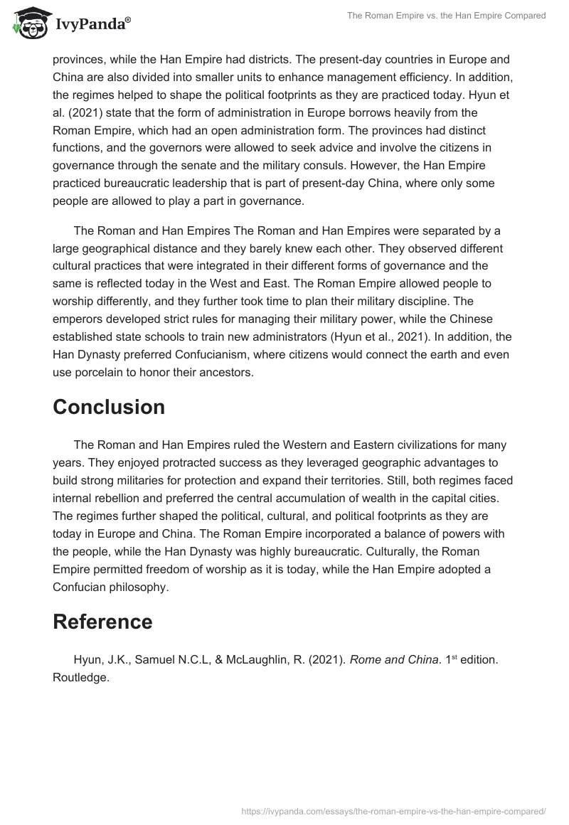 The Roman Empire vs. the Han Empire Compared. Page 2