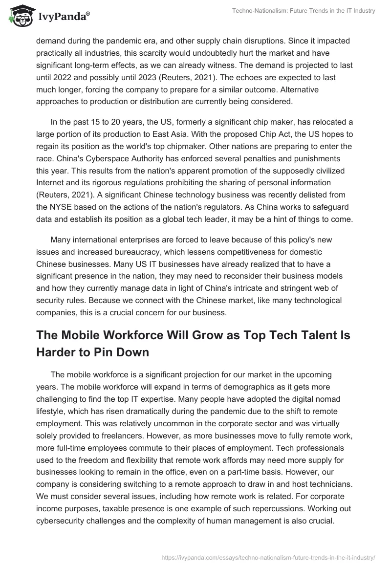 Techno-Nationalism: Future Trends in the IT Industry. Page 2