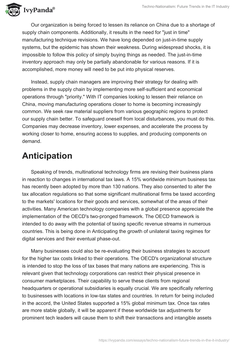 Techno-Nationalism: Future Trends in the IT Industry. Page 3