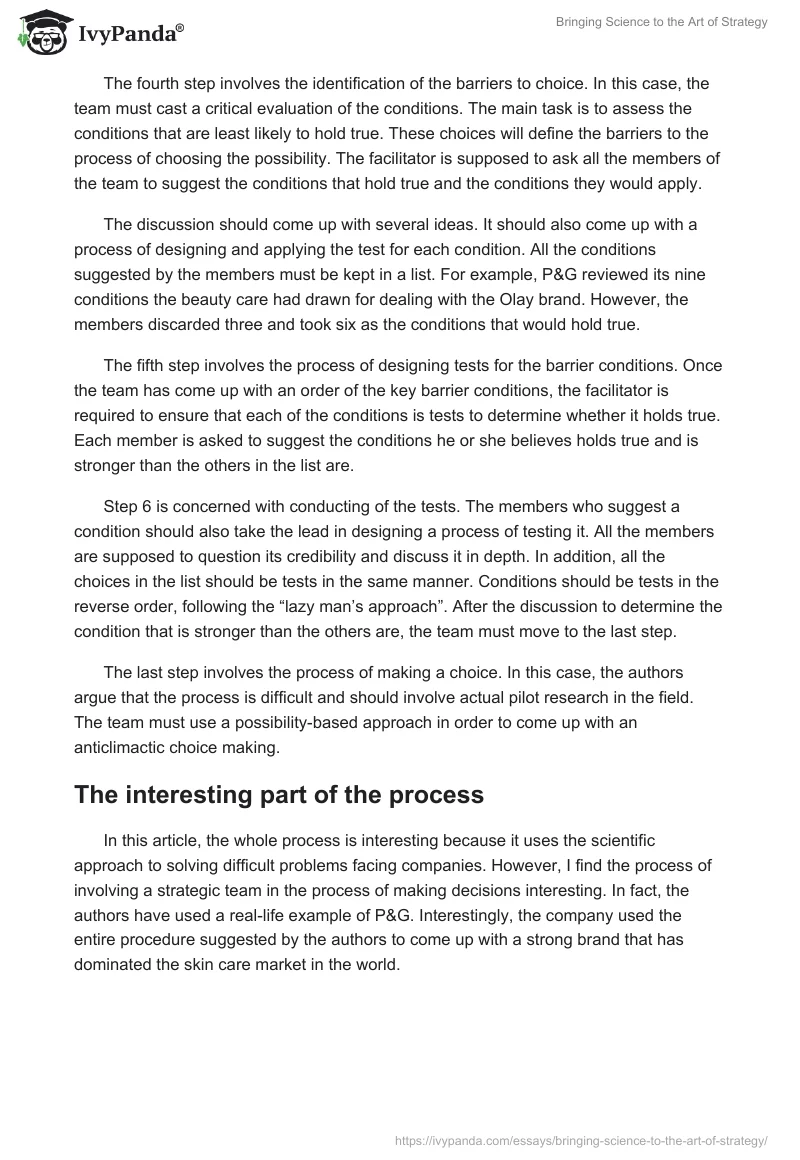 Bringing Science to the Art of Strategy. Page 3