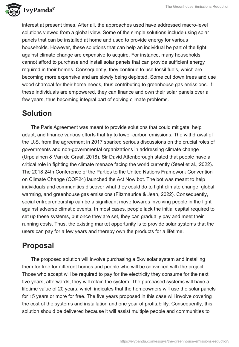 The Greenhouse Emissions Reduction. Page 2