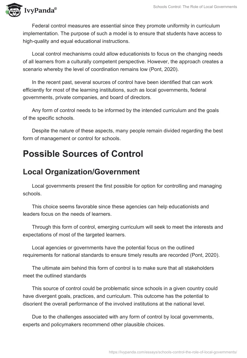 Schools Control: The Role of Local Governments. Page 2