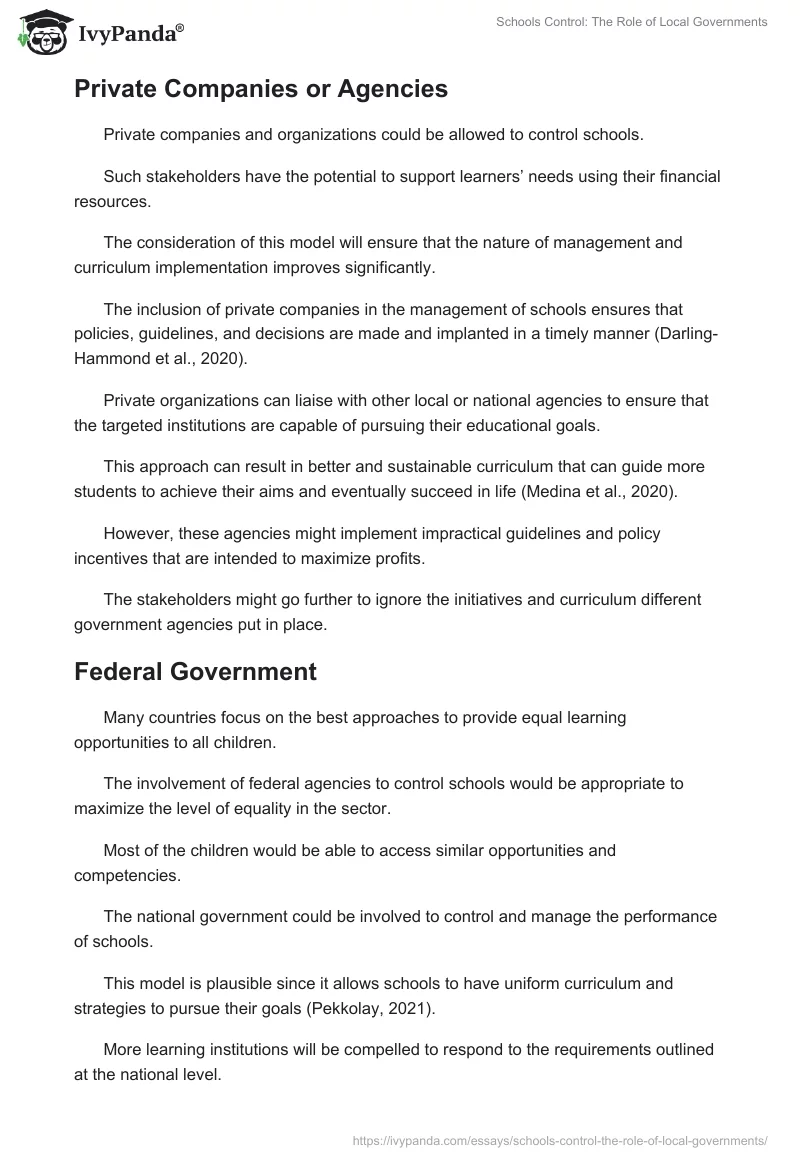 Schools Control: The Role of Local Governments. Page 3