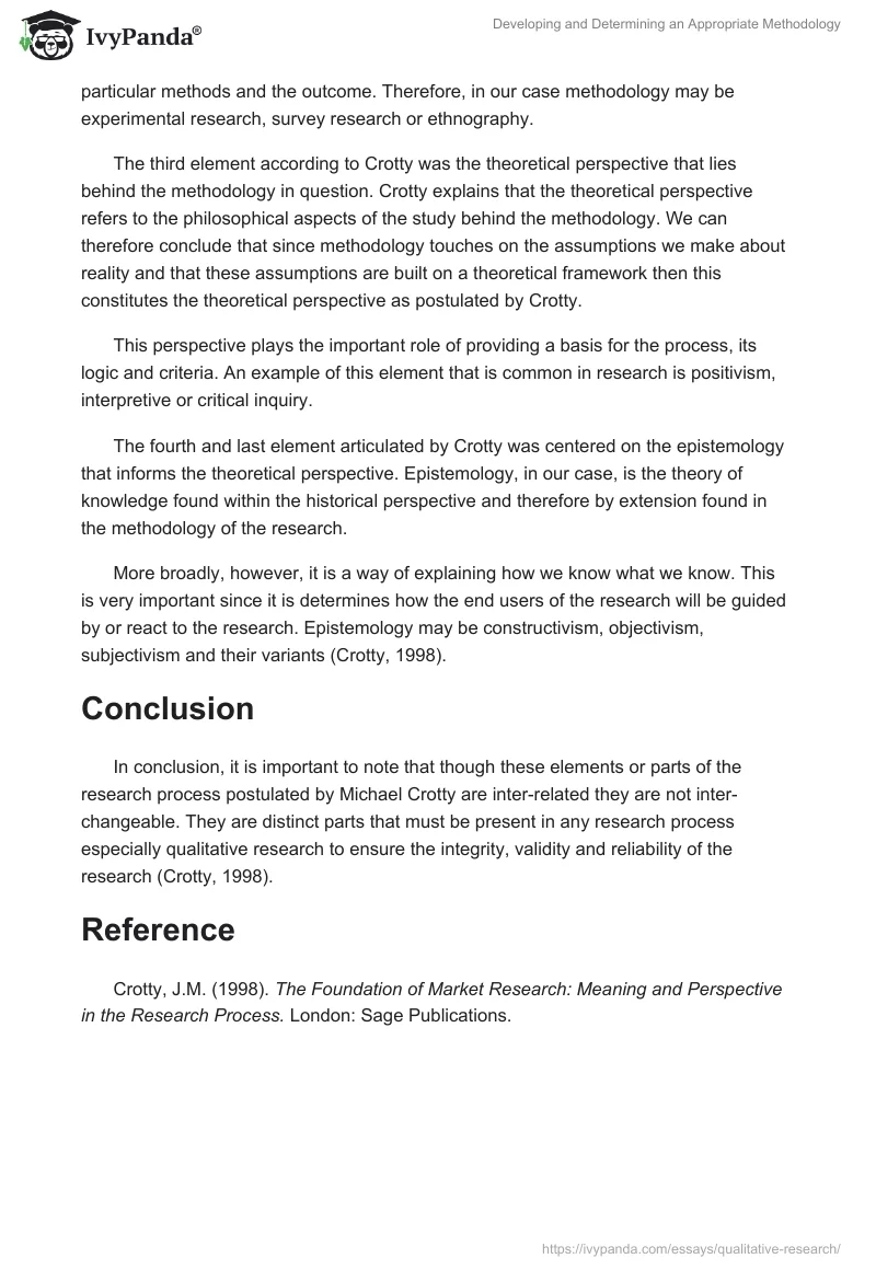 Developing and Determining an Appropriate Methodology. Page 2