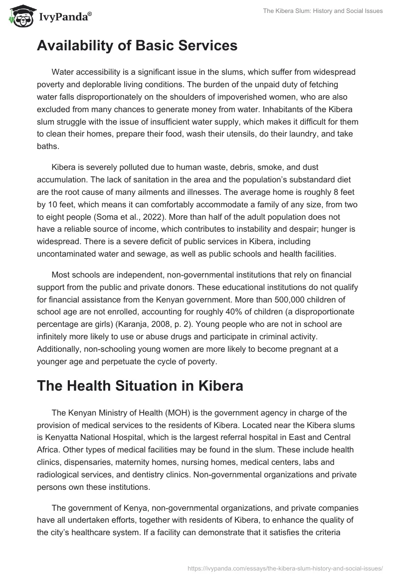 The Kibera Slum: History and Social Issues. Page 3