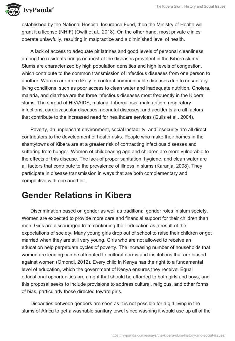 The Kibera Slum: History and Social Issues. Page 4