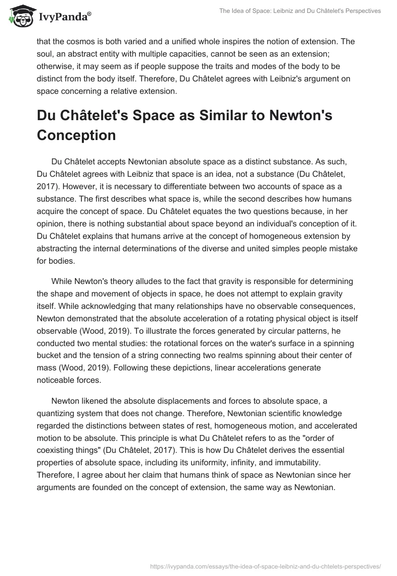 The Idea of Space: Leibniz and Du Châtelet's Perspectives. Page 4