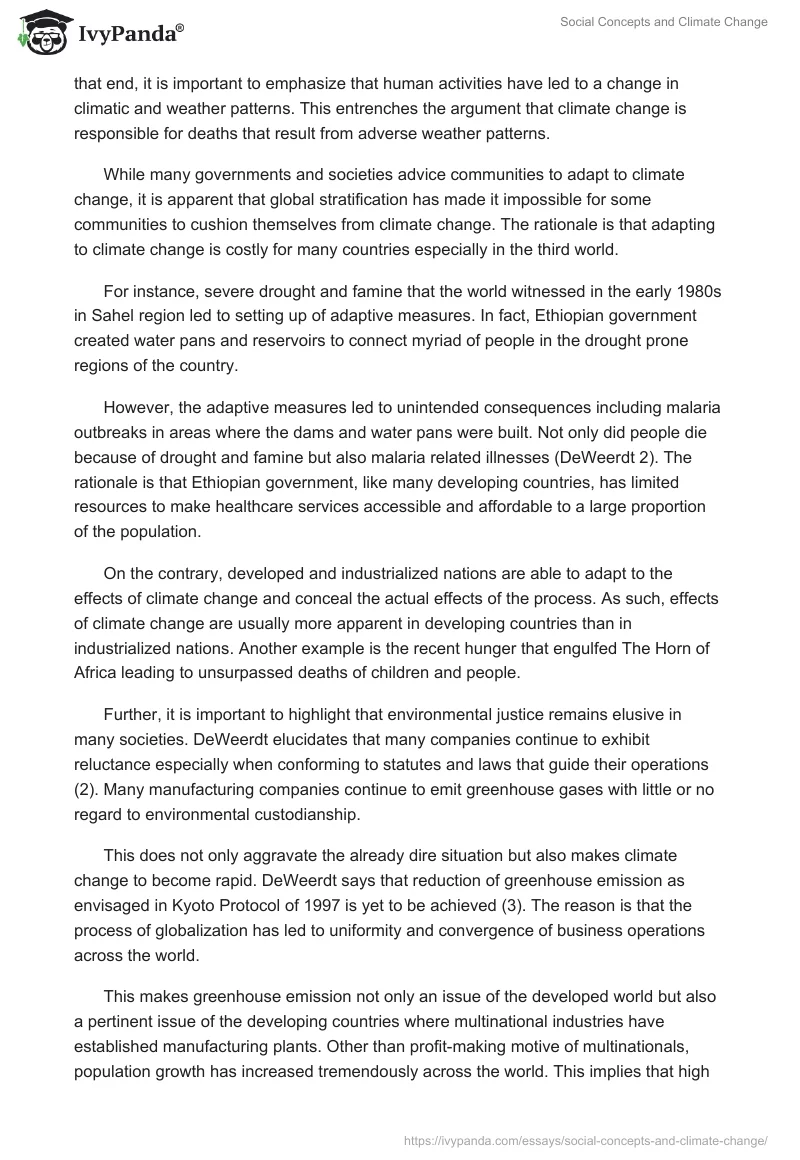Social Concepts and Climate Change. Page 2