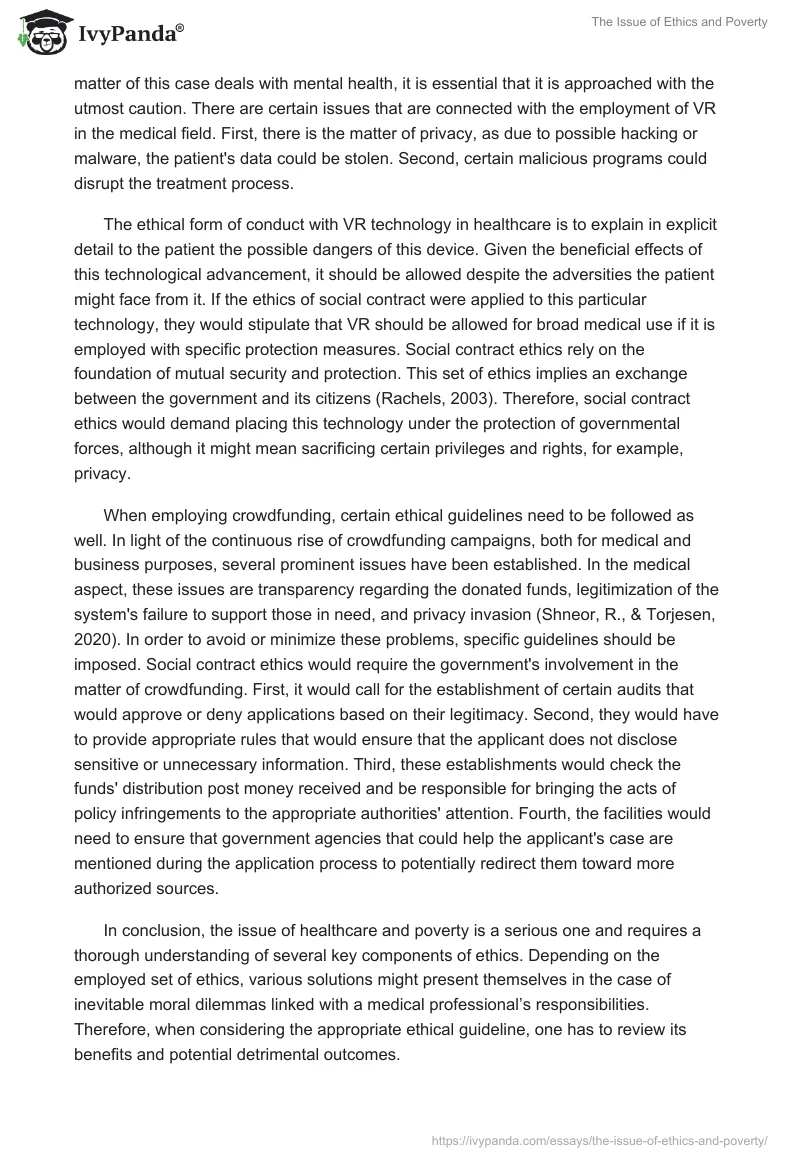 The Issue of Ethics and Poverty. Page 2