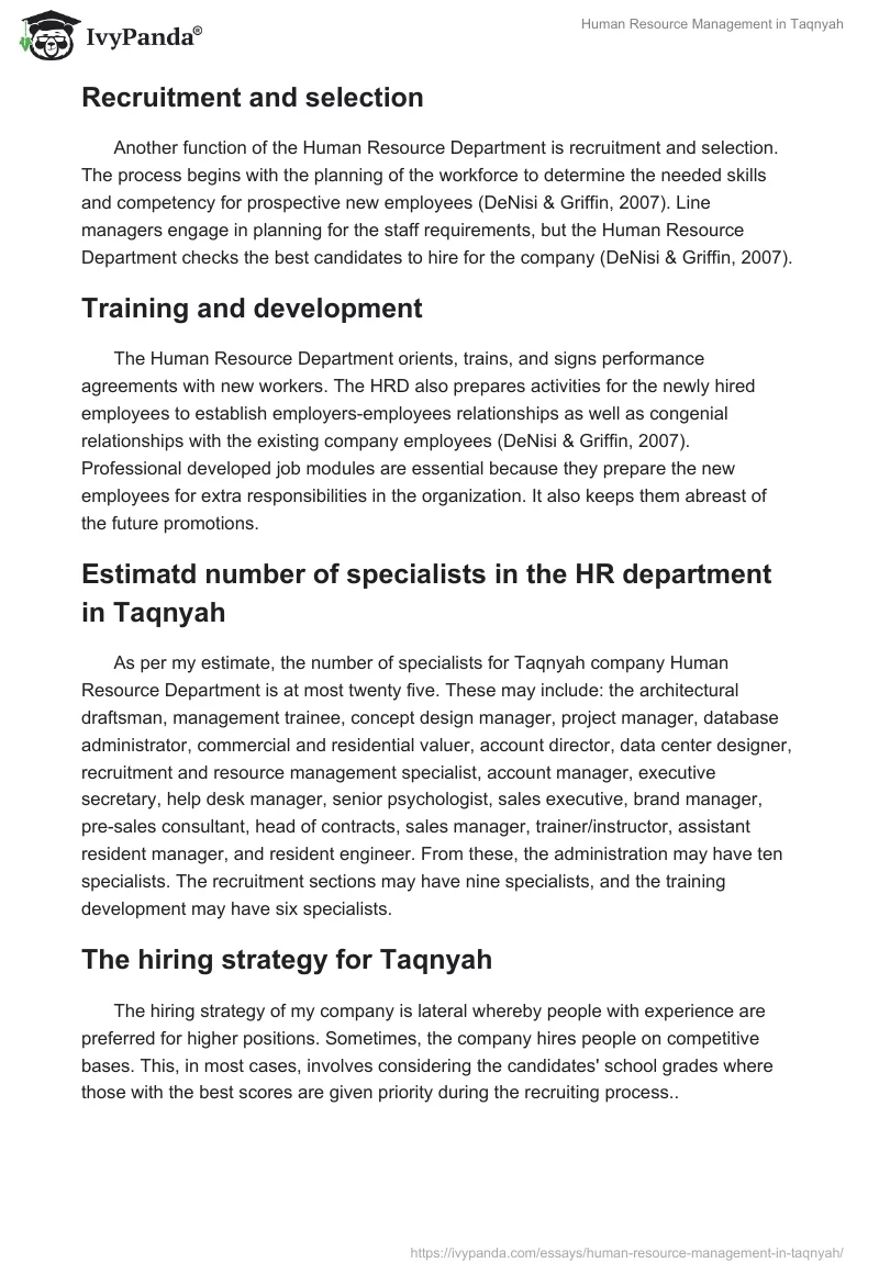 Human Resource Management in Taqnyah. Page 2
