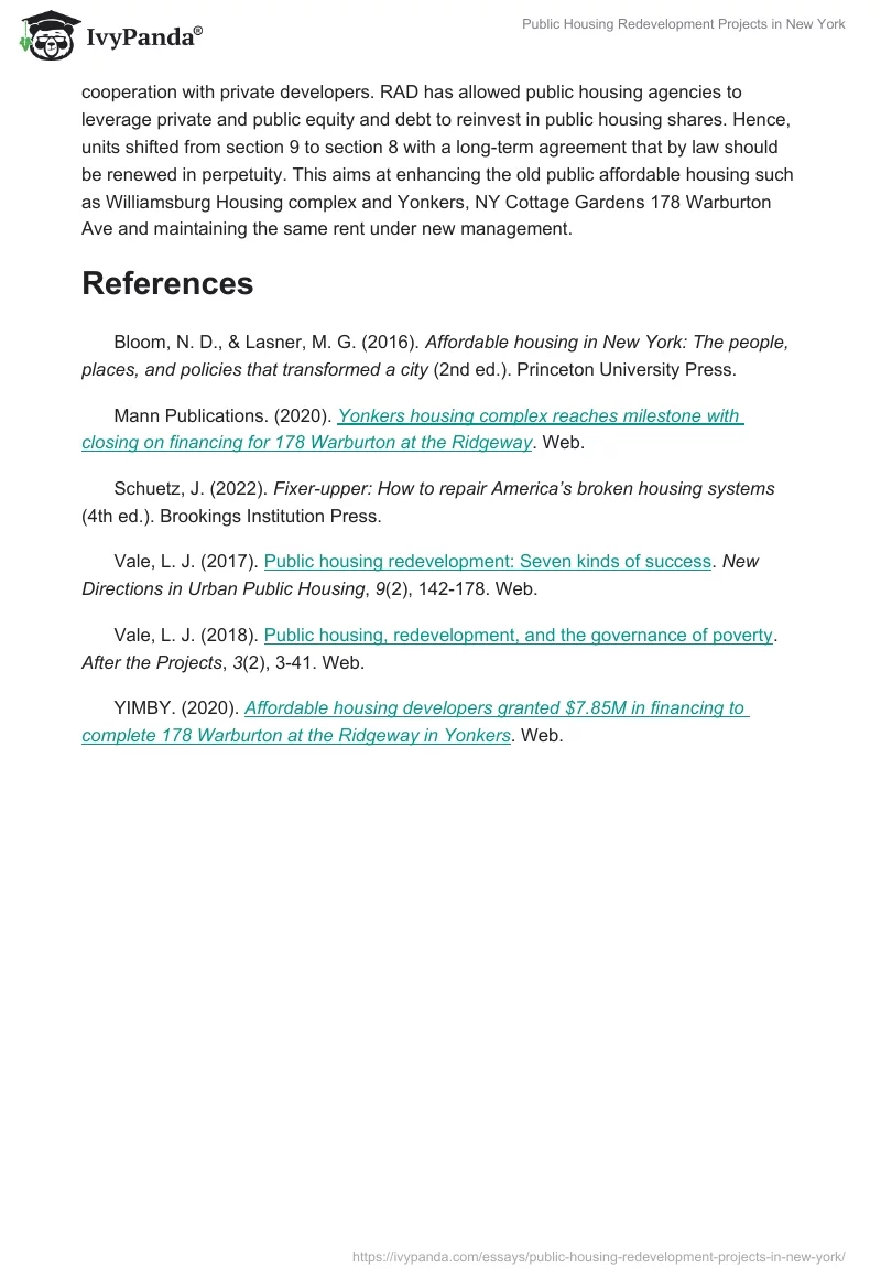 Public Housing Redevelopment Projects in New York. Page 5