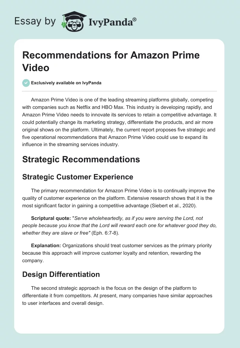 Recommendations for Amazon Prime Video. Page 1