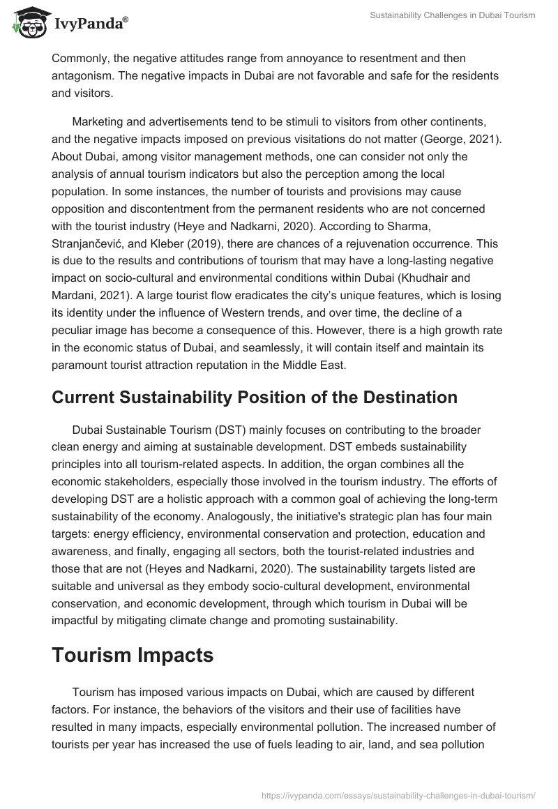 Sustainability Challenges in Dubai Tourism. Page 4