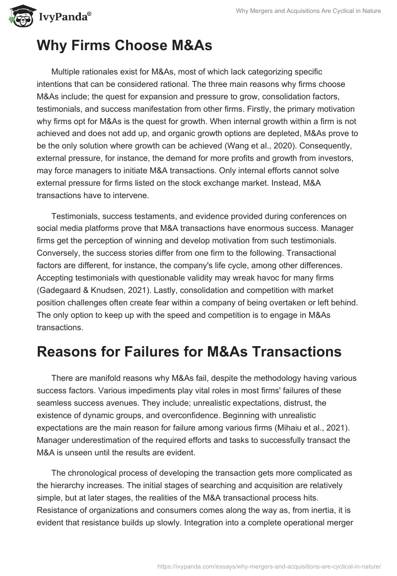 Why Mergers and Acquisitions Are Cyclical in Nature. Page 5